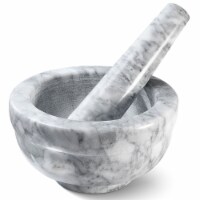 Kitcheniva Granite Mortar And Pestle With White Marble Finish