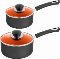 Kitcheniva Nonstick Saucepan With Glass Lid Pack of 8 Gray Copper