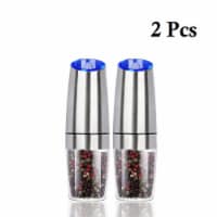 Kitcheniva Electric Gravity Salt Pepper Grinder Mill Set of 2 Silver