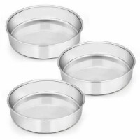 Kitcheniva Stainless Steel Round Layer Cake Baking Pans 8 Set of 3