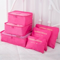 Kitcheniva Waterproof Clothes Storage Bags Packing Cube Set of 9 - Hot Pink