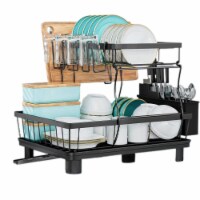 Kitcheniva Dish Drying Rack 2-Tier Black