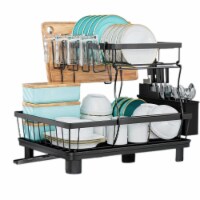 Zulay Kitchen Foldable Bamboo Dish Drying Rack - 2-Tier, 1 - Kroger