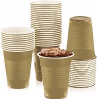 Kitchineva Disposable Hot & Cold Plastic Cups 12 oz - Gold