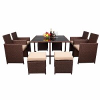 Kitcheniva Rattan Sofa Sectional Cushioned Furniture Set of 9