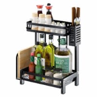 Kitcheniva Spice Rack Organizer 2 Tier Black