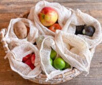 Kitcheniva Organic Cotton Cloth Mesh Bags Set of 6