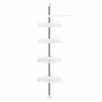 Aquaterior 4 Tier Metal Corner Shelf Caddy Bathroom Wall Rack Storage Organizer Soap Holder