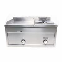 Kitcheniva Tabletop Griddle and Deep Fryer 2 Burners