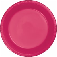 Kitcheniva Disposable Plastic Plates 7" Pack of 20, Hot Pink