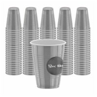 Kitchineva Disposable Hot & Cold Plastic Cups 12 oz - Silver