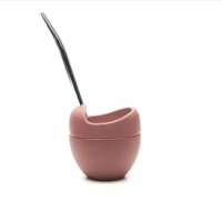 Kitcheniva Cup Gourd With Stainless Steel Straw Bombilla - Burgundy