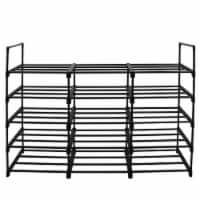Kitcheniva Detachable Metal Shoe Rack Storage Organizer 3 Rows 5 Layer