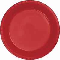 Kitcheniva Disposable Plastic Plates 7" Pack of 40, Red