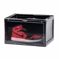 Kitcheniva Stackable Magnetic Drop Side Shoe Box Black - Pack of 4