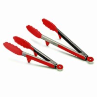 Kitcheniva Food Tong with Built-in Stand Set of 2 Red
