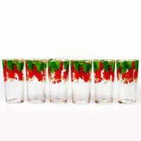 Kitcheniva Drinking Glasses Red Cherry Set of 6