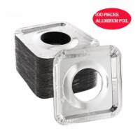 Kitcheniva Aluminum Gas Stove Burner Foil Liners - 100 Pack