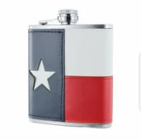 Kitcheniva Stainless Steel Leather Texas Flag Hip Flask 7oz