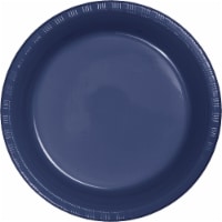 Kitcheniva Disposable Plastic Plates 7" Pack of 40, Navy Blue