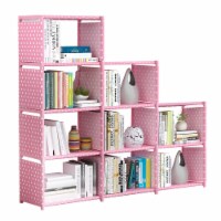 Kitcheniva Book Shelves Storage Organizer 9 Cube Pink