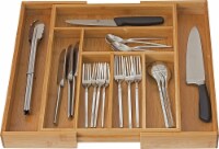 Kitcheniva Expandable Cutlery Utensil Bamboo Organizer