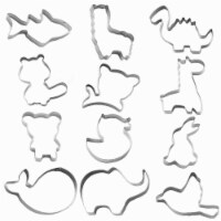 Kitcheniva Stainless Steel Animal Shape Cookie Cutters Set of 12