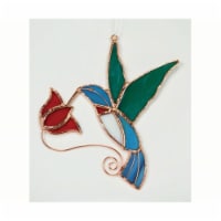 Gift Essentials GE137 Hummingbird With Red Flower Sun Catcher