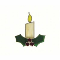 Gift Essentials GE245 White Candle Sun Catcher - Holly