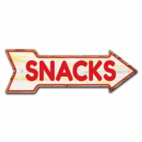 SignMission  8 x 24 in. Wide Snacks Arrow Sign