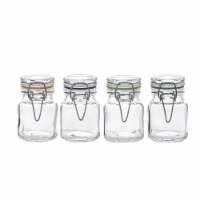 WHOLE HOUSEWARES | Airtight Glass Jars (85mL) with Lid | 4 Piece Canister Set