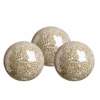 WHOLE HOUSEWARES | Glass Mosaic Orbs | Set of 3 | 4  Diameter | Black Silver