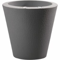 Crescent Garden Dot TruDrop Planter, Self-Watering Plant Pot, 16-Inch (Slate)