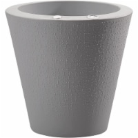 Crescent Garden Dot TruDrop Planter, Self-Watering Plant Pot, 20-Inch (Ash)