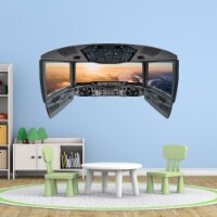 Airplane Cockpit Wall Mural | 3D Airplane Window Stickers for Kids - CP4
