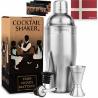Barvivo 24oz Cocktail Shaker Set UK 2 - Double Jiggers & 2 Liquor Pourers