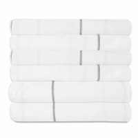 Sweet Home Collection | 6-Piece Window Pane Brushed Microfiber Sheets, Queen, White