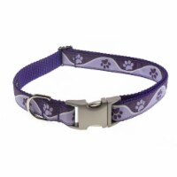 Sassy Dog Wear PAW WAVE PURPLE3-C Paw Waves Purple Dog Collar - Adjusts 13-20 in. - Medium