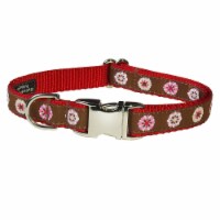 Sassy Dog Wear WILD FLOWER RED2-C Wild Flowers Red Dog Collar - Adjusts 10-14 in. - Small