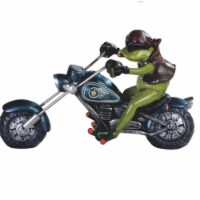 FC Design 8.5 W Frog with Bandana on Black Bike Statue Funny Animal Figurine Home Decor