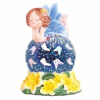 FC Design 7.5 H Blue Fairy Yellow Flowers Optic Globe LED Light Figurine Home Decor