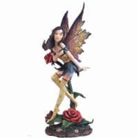 FC Design 10 H Blue/Yellow Fairy with Roses and Clear Wings Statue Figurine Home Decor