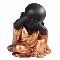 FC Design 6 H See No Evil Little Buddhist Monk in Golden and Black Statue Figurine Home Decor