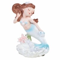 FC Design 7 H Blue/Pearl Mermaid with Fish Mergirl Statue Fantasy Figurine Home Decor