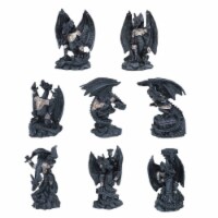 FC Design 8-PC Medieval Mini Black Dragons 3 H Fantasy Figurine Set Home Decor
