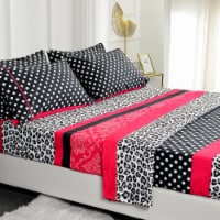 American Home Collection Ultra Soft 4-6 Piece Patchwork Printed Bed Sheet Set Full