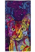 Super Soft Plush Cotton Beach Bath Pool Towel by Dean Russo (Confident Cat)
