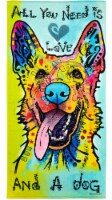 Dean Russo Love and a Dog German Shepherd Super Soft Plush Cotton Beach Bath Pool Towel
