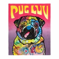 Dawhud Direct Dean Russo Pug Luv 50 x60  Fleece Throw Blanket for Women, Men & Kids