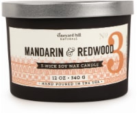 Vineyard Hill Letterpress 3-Wick Mandarin and Redwood Jar Candle - Black - 12 Ounce Perspective: Main